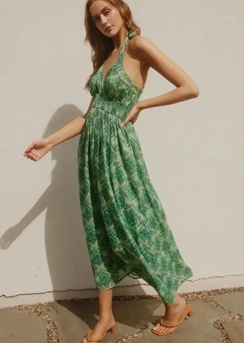 JADE KEYHOLE HALTER MAXI DRESS