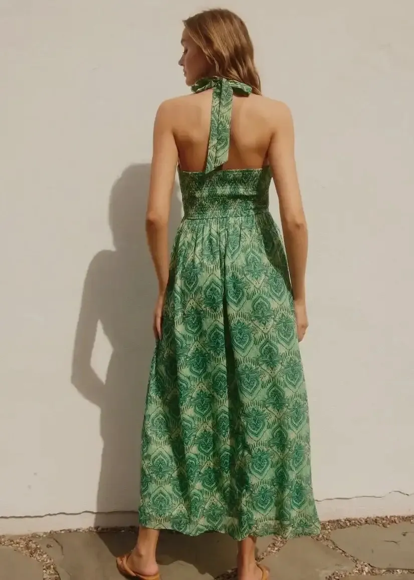 JADE KEYHOLE HALTER MAXI DRESS