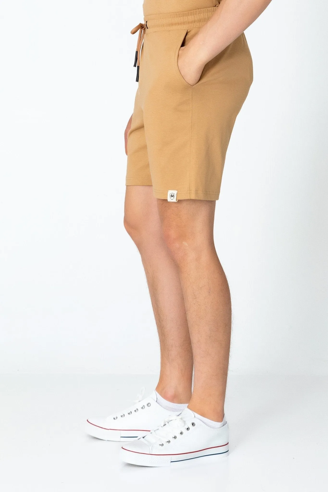 Lightweight Cotton Shorts - Camel