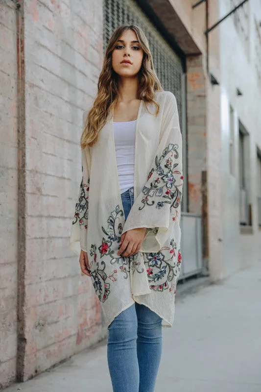 Long Floral Kimono
