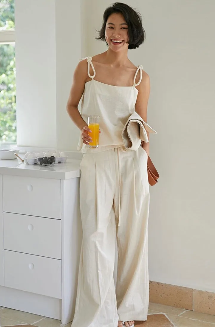 Loop Strap Knot Top in Cream