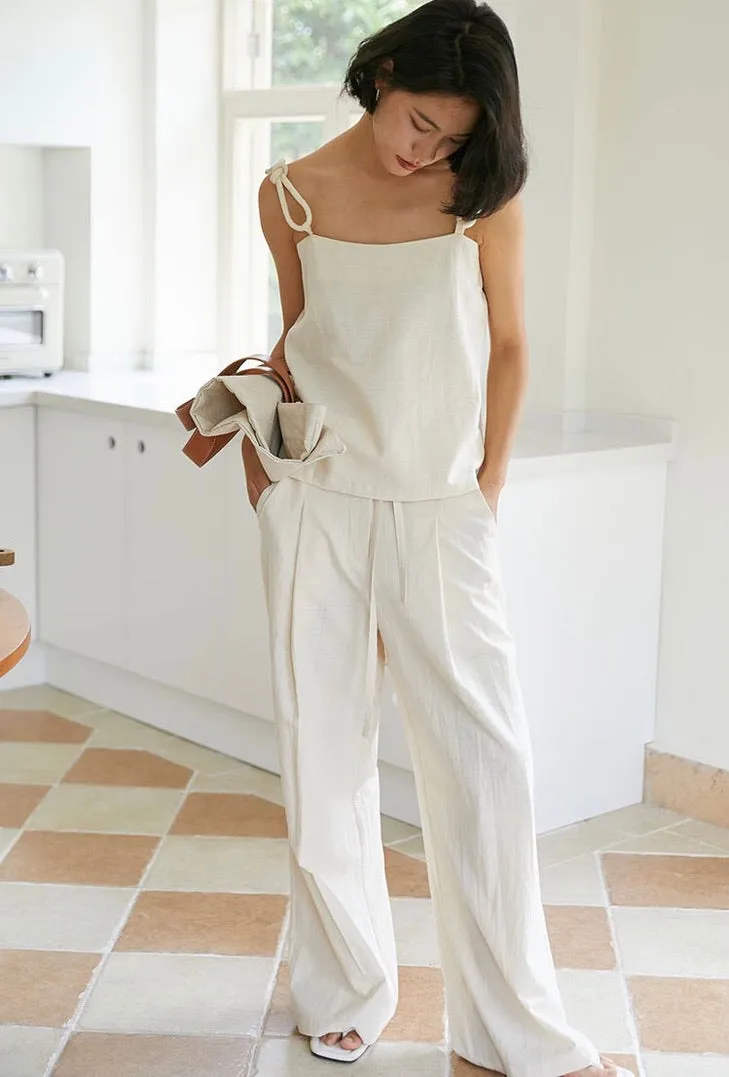 Loop Strap Knot Top in Cream