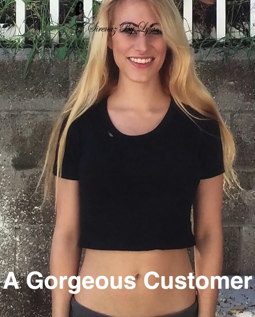 Loose Boxy Black Short Sleeve Crop Top / Made in USA