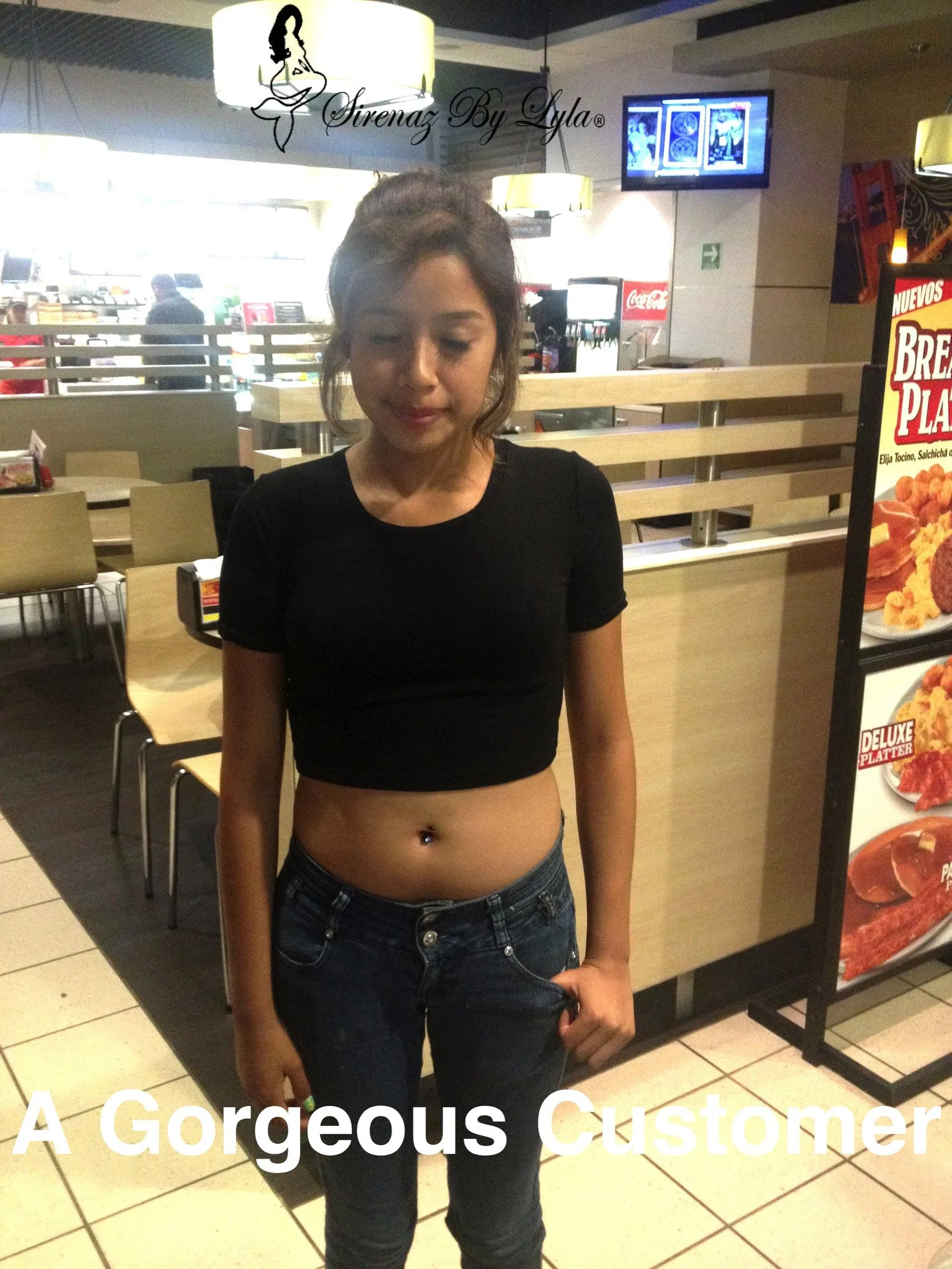 Loose Boxy Black Short Sleeve Crop Top / Made in USA