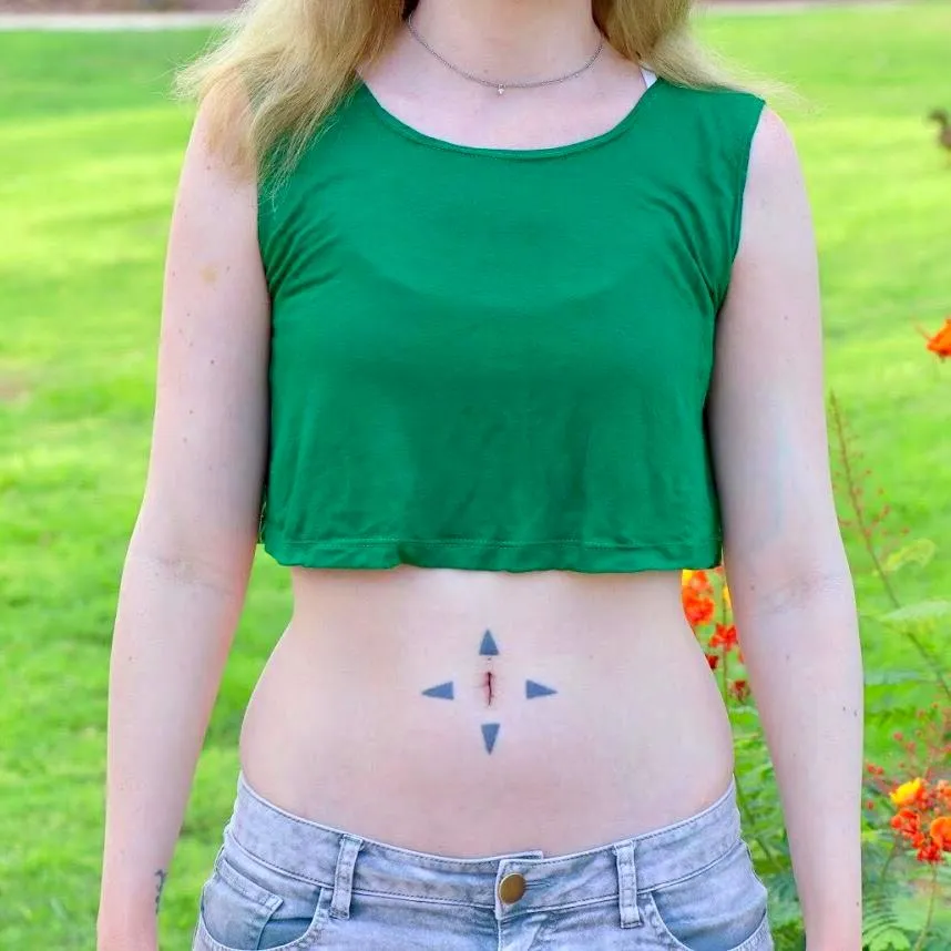 Loose Boxy Green Crop Tank Top / Made in USA