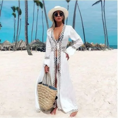 Lucia Belted White Kimono