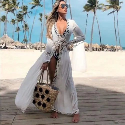 Lucia Belted White Kimono