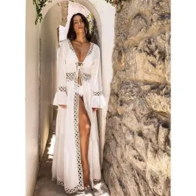 Lucia Belted White Kimono
