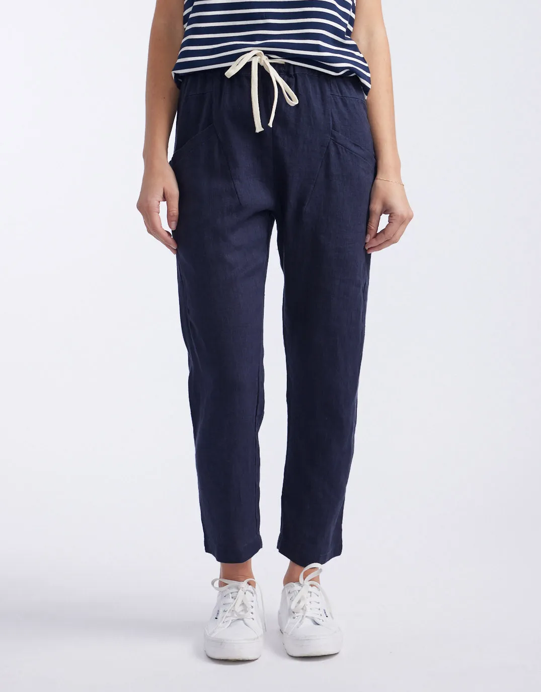 Luxe Linen Pants - French Navy