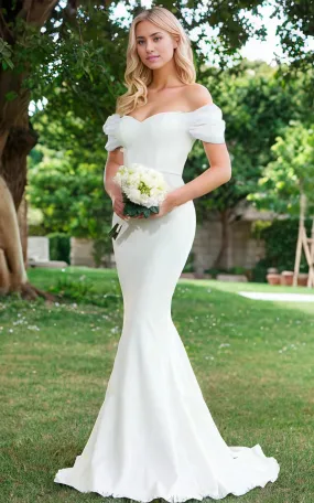 Mermaid Sweetheart Elegant Sexy Off-the-Shoulder Wrap-Around Satin Wedding Dresses
