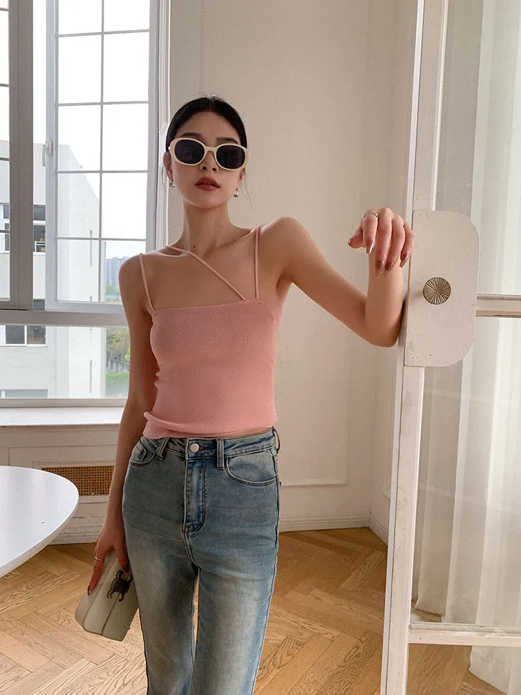 Multi Strap Camisole Top in Pink