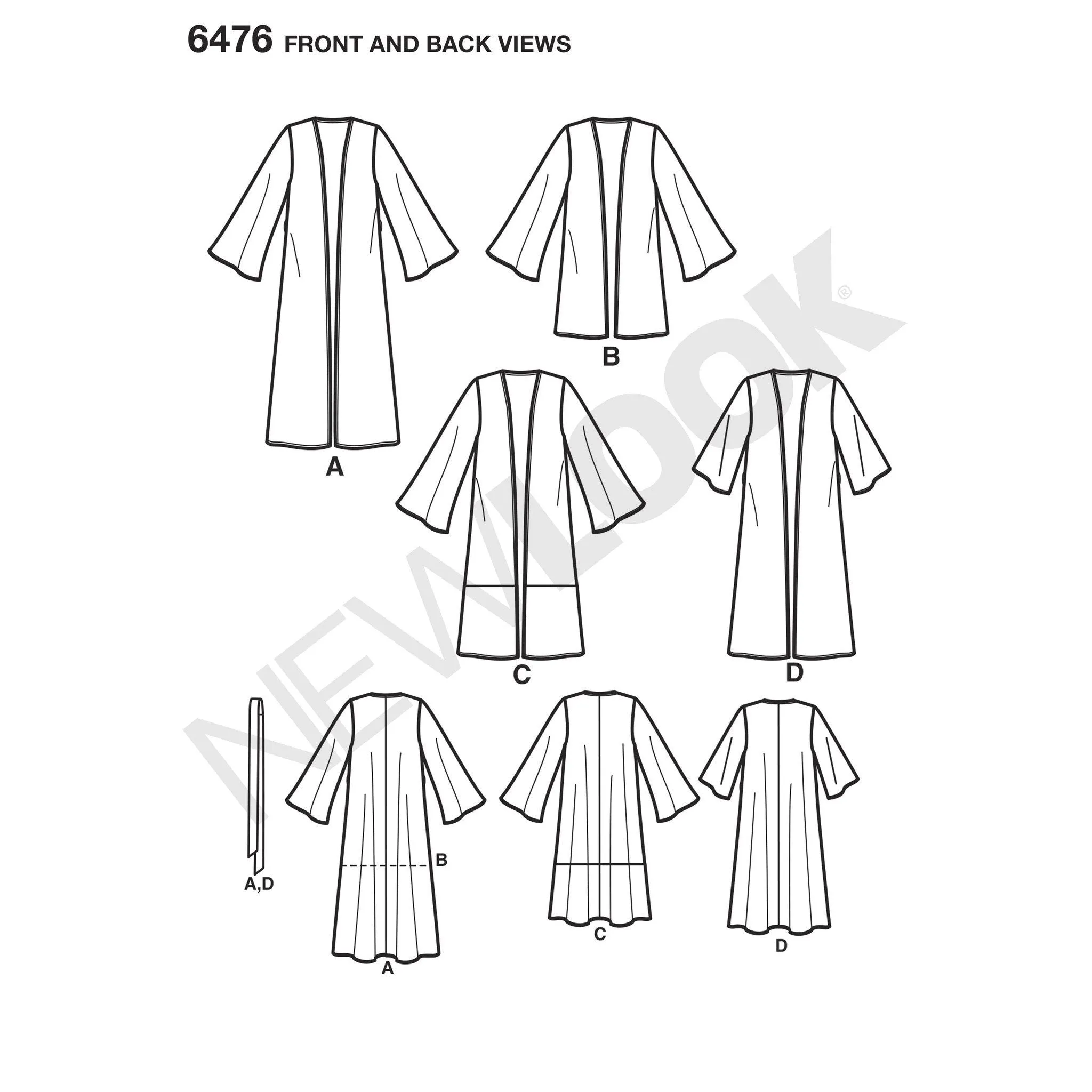 NL6476 Misses' Easy to sew Kimono Pattern