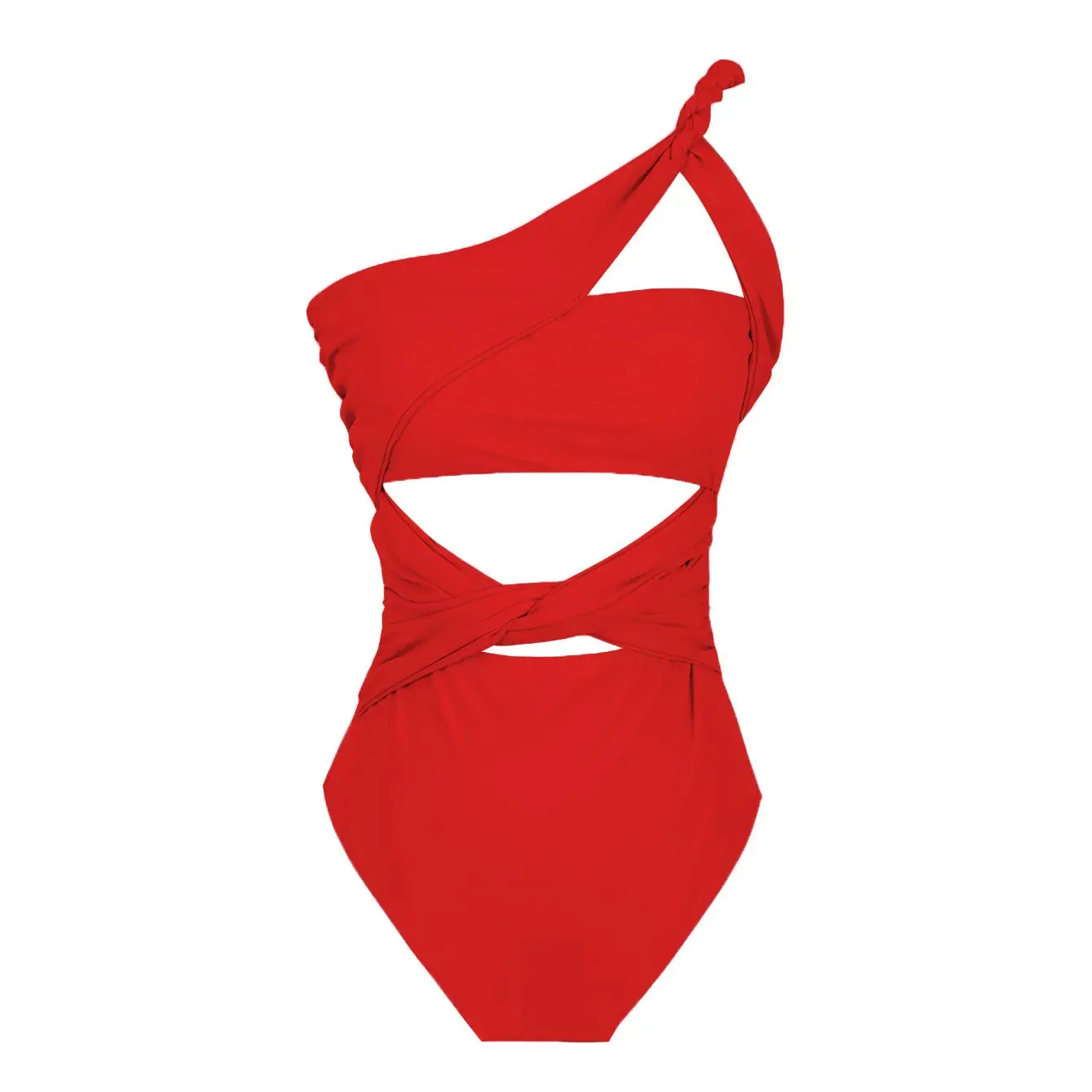 One shoulder cutout swimsuit