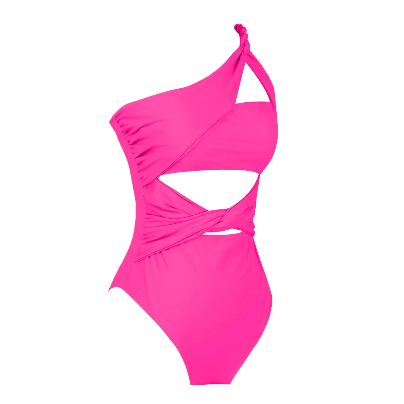 One shoulder cutout swimsuit