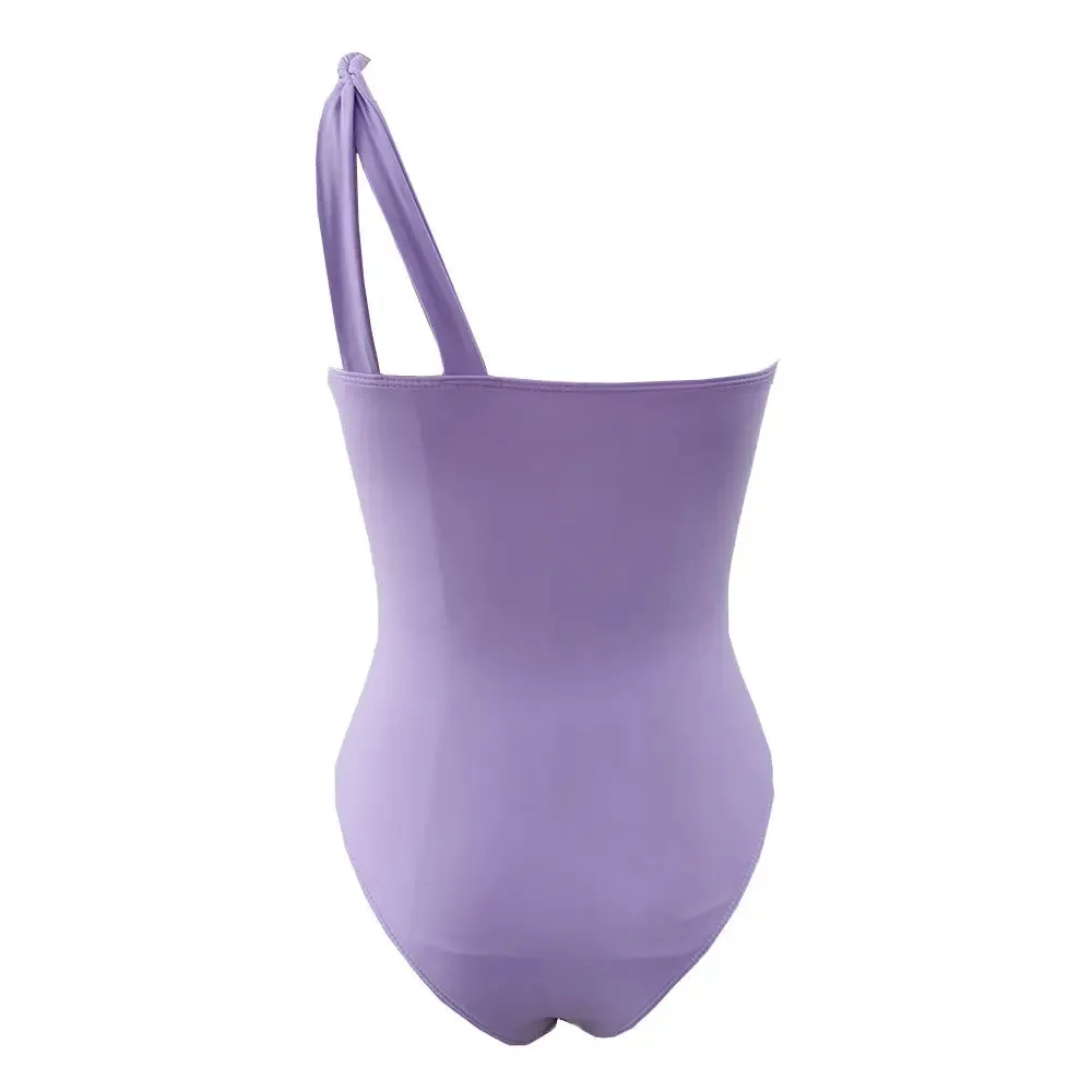 One shoulder cutout swimsuit
