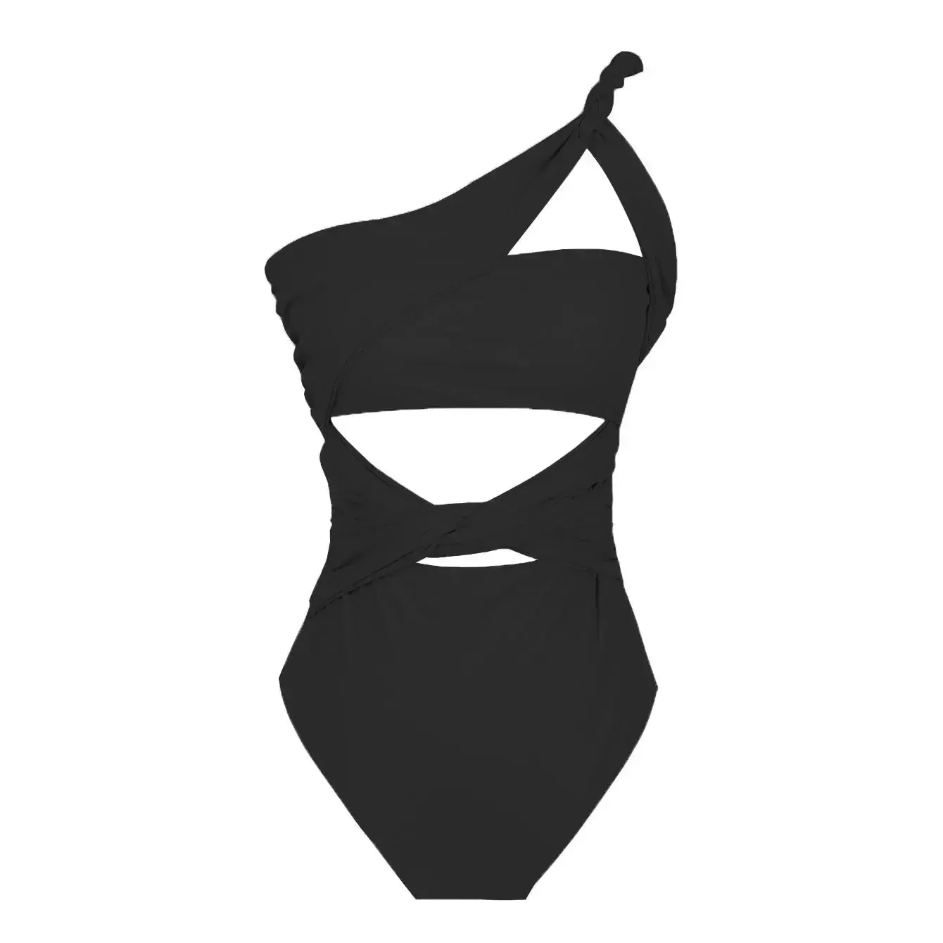 One shoulder cutout swimsuit