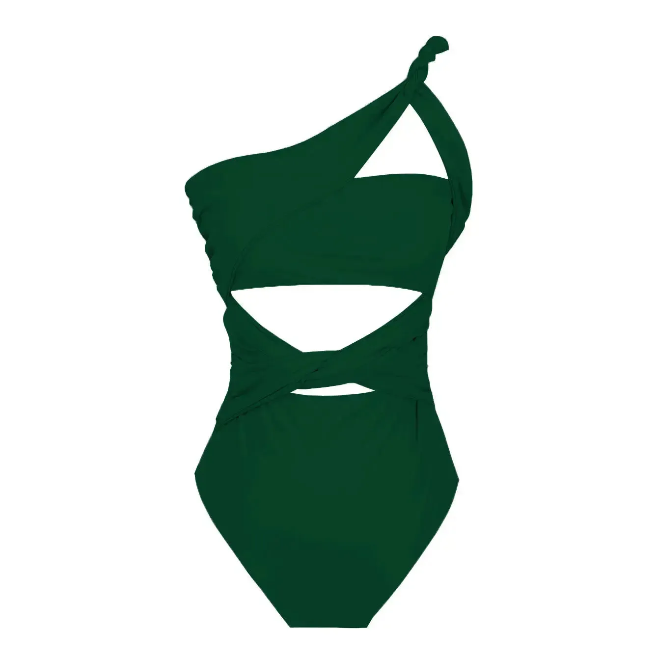 One shoulder cutout swimsuit