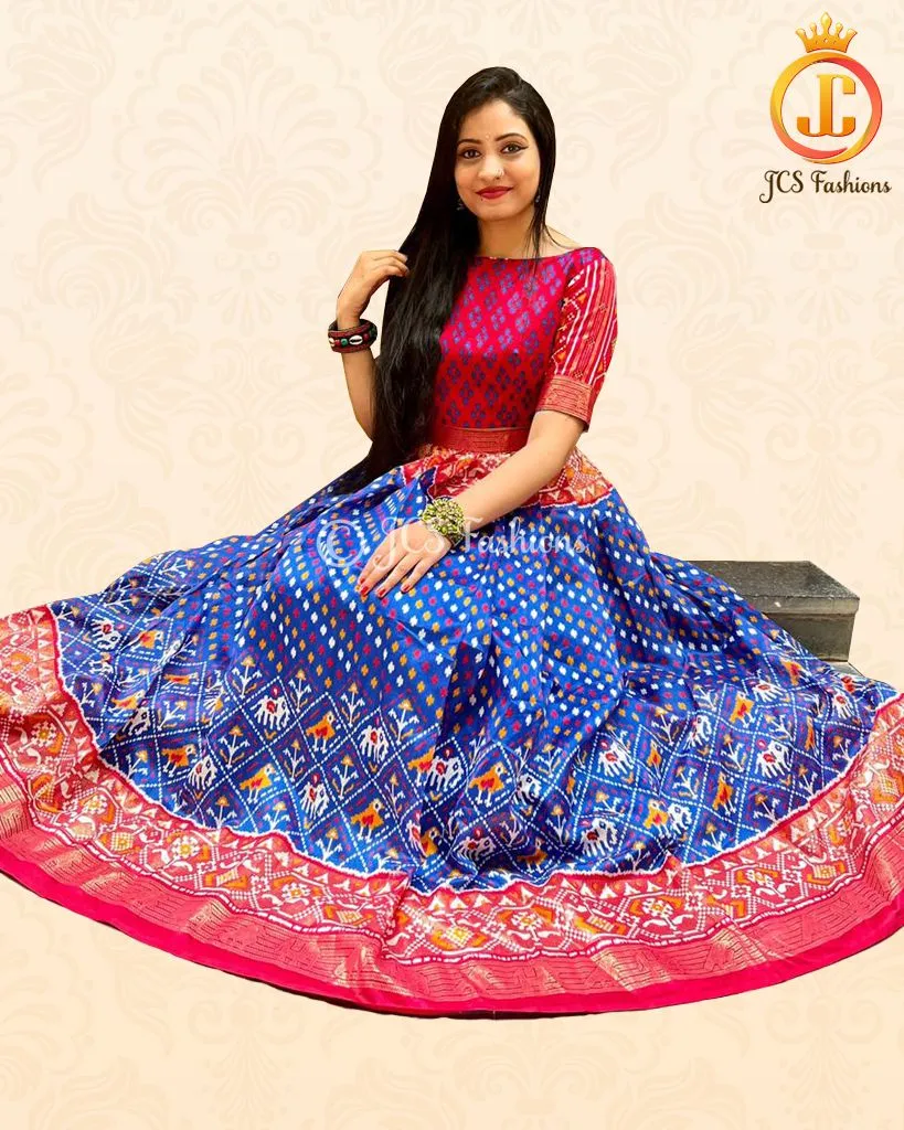 Patola Printed Designer Lehenga With Crop Top