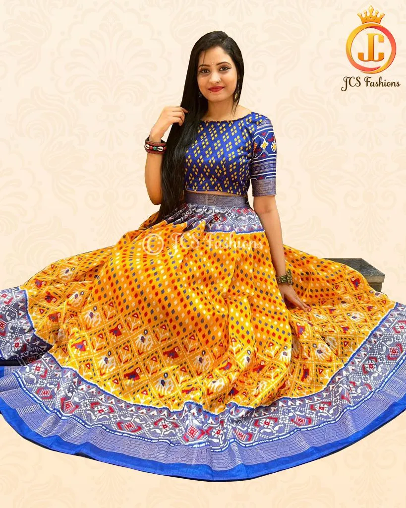 Patola Printed Designer Lehenga With Crop Top