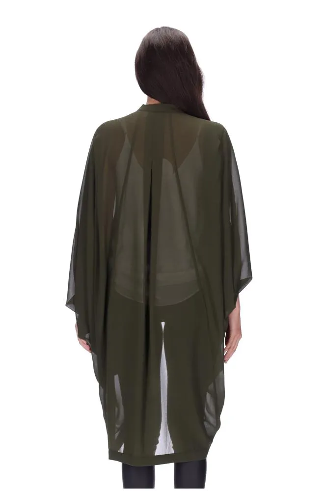 Plain Kimono Khaki Long