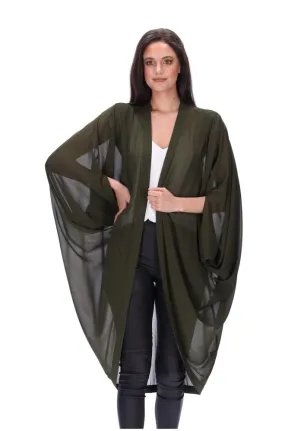 Plain Kimono Khaki Long