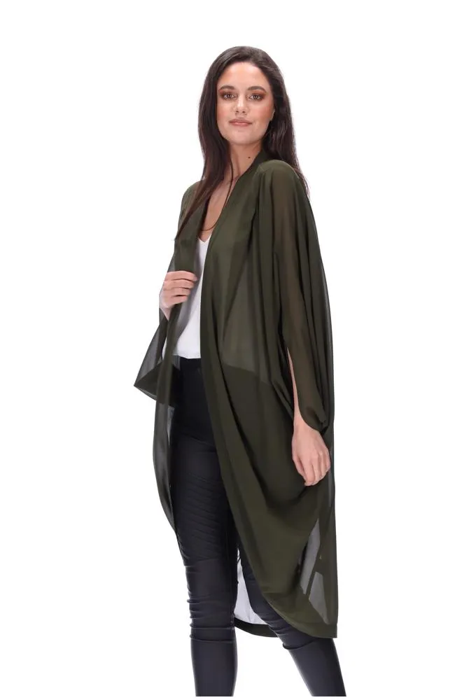 Plain Kimono Khaki Long
