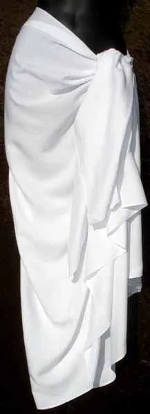 Premium Quality White Sarongs (~82 x 44 in.)