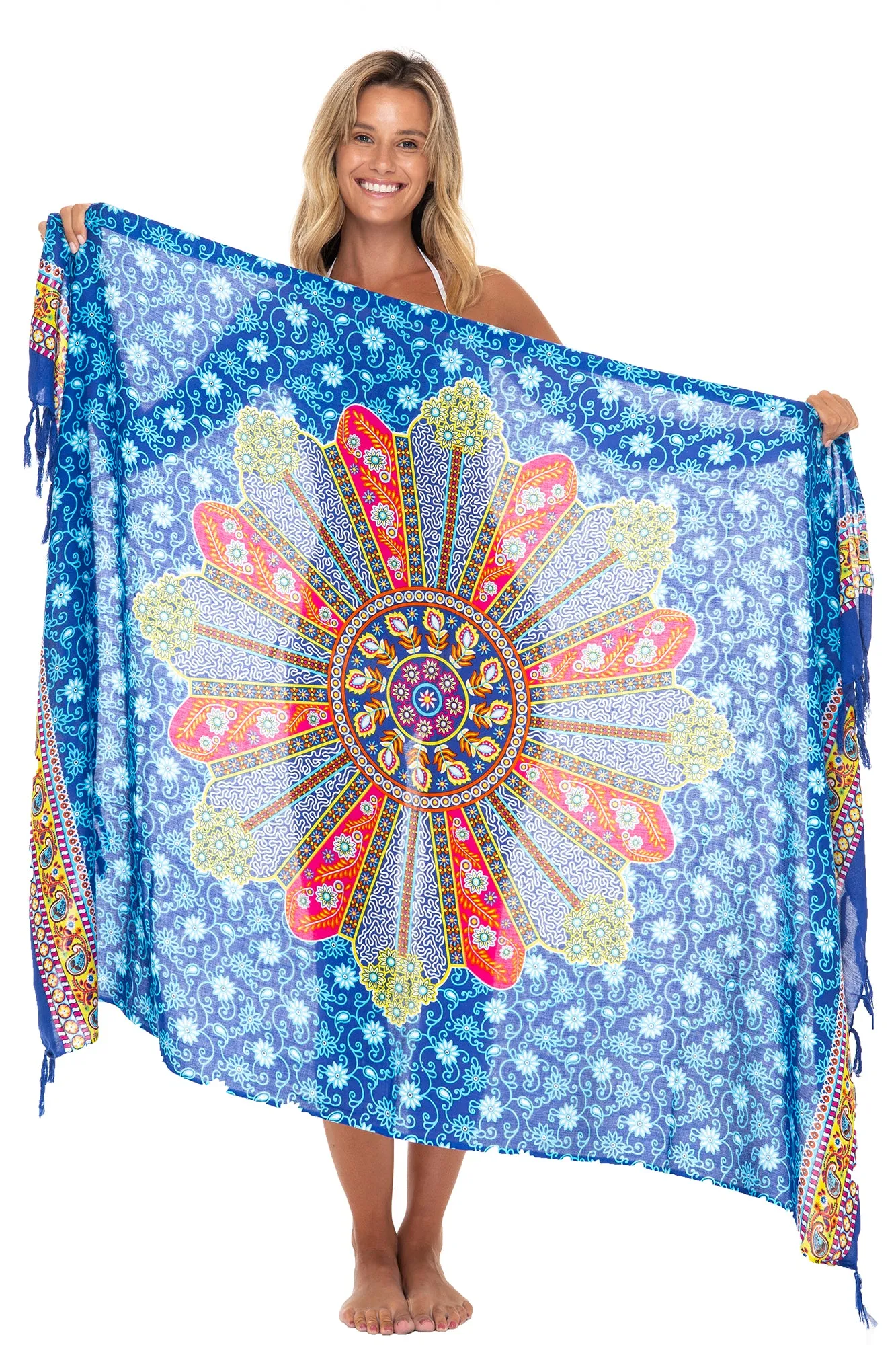 Print Sarong Cover Up Wrap Skirt