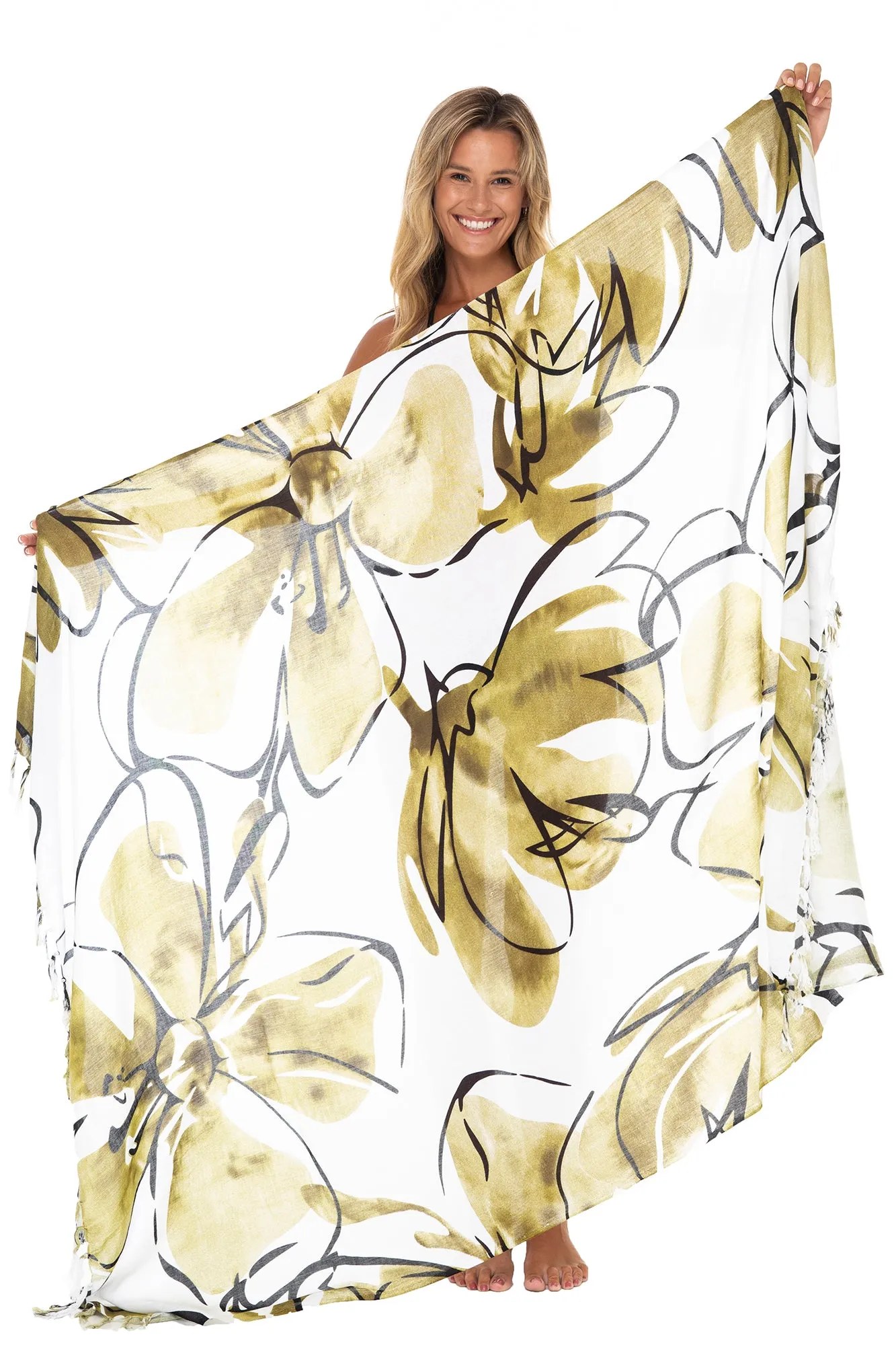 Print Sarong Cover Up Wrap Skirt