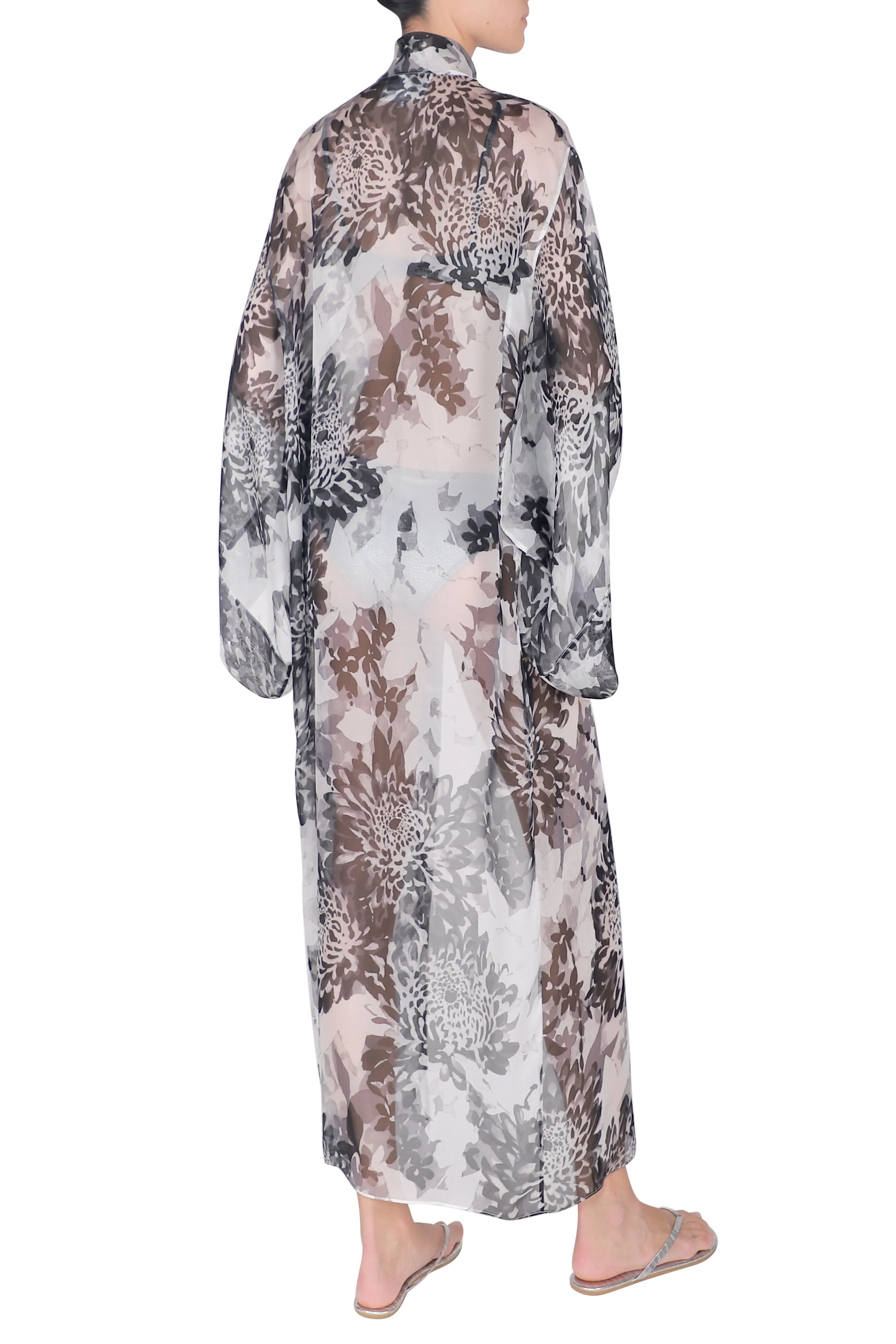 Printed Silk Chiffon Kimono
