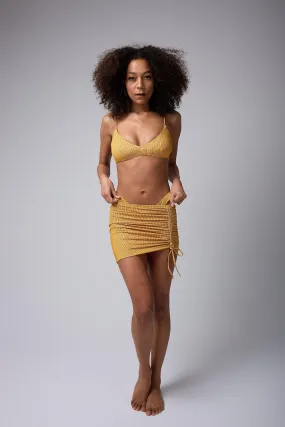 QN Shirred Mini Skirt Orange