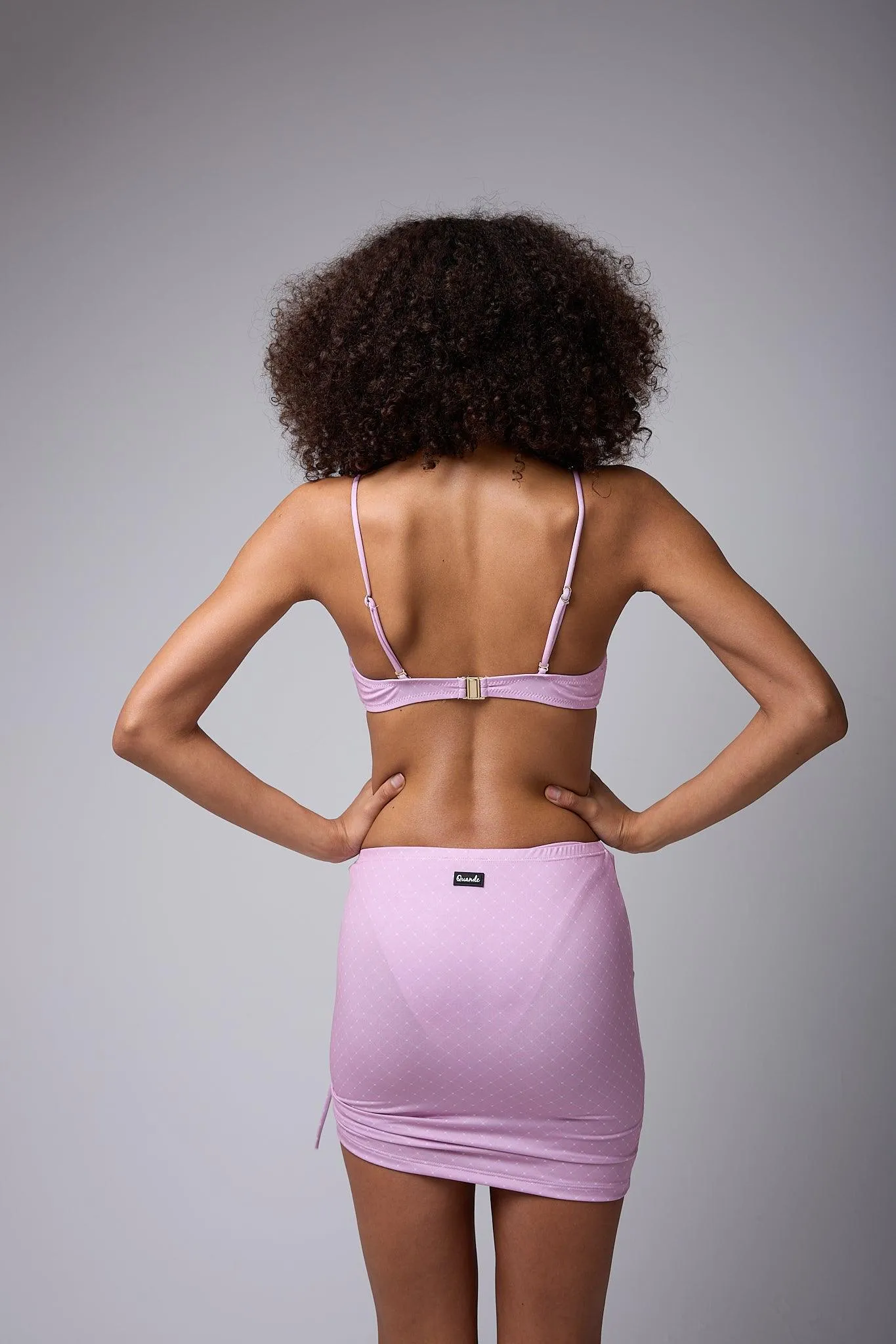 QN Shirred Mini Skirt Pink