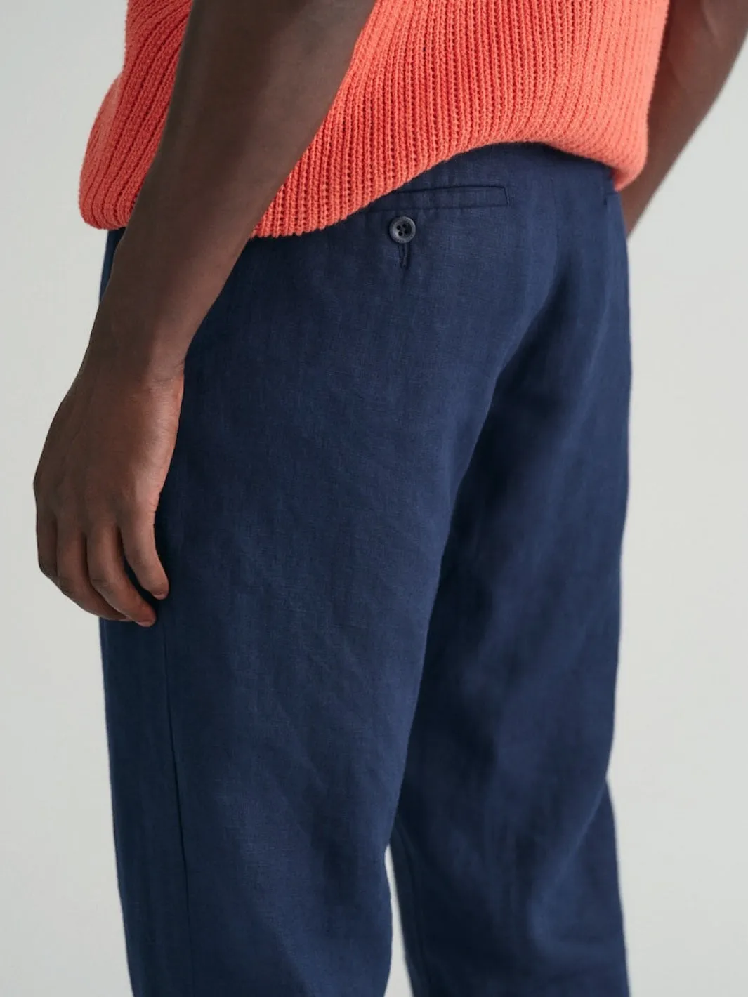 RELAXED FIT LINEN PANTS Marine