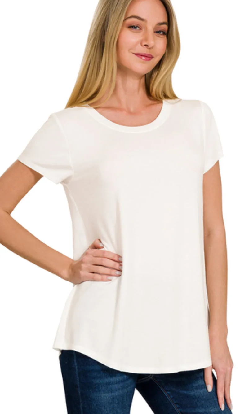 Relaxed Fit Rayon Tee in 4 colors