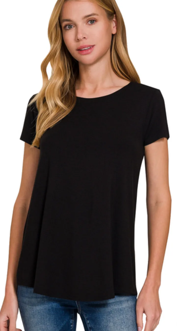 Relaxed Fit Rayon Tee in 4 colors