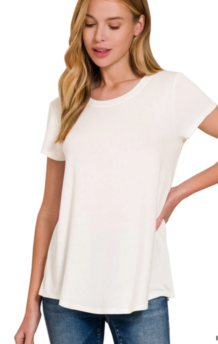 Relaxed Fit Rayon Tee in 4 colors