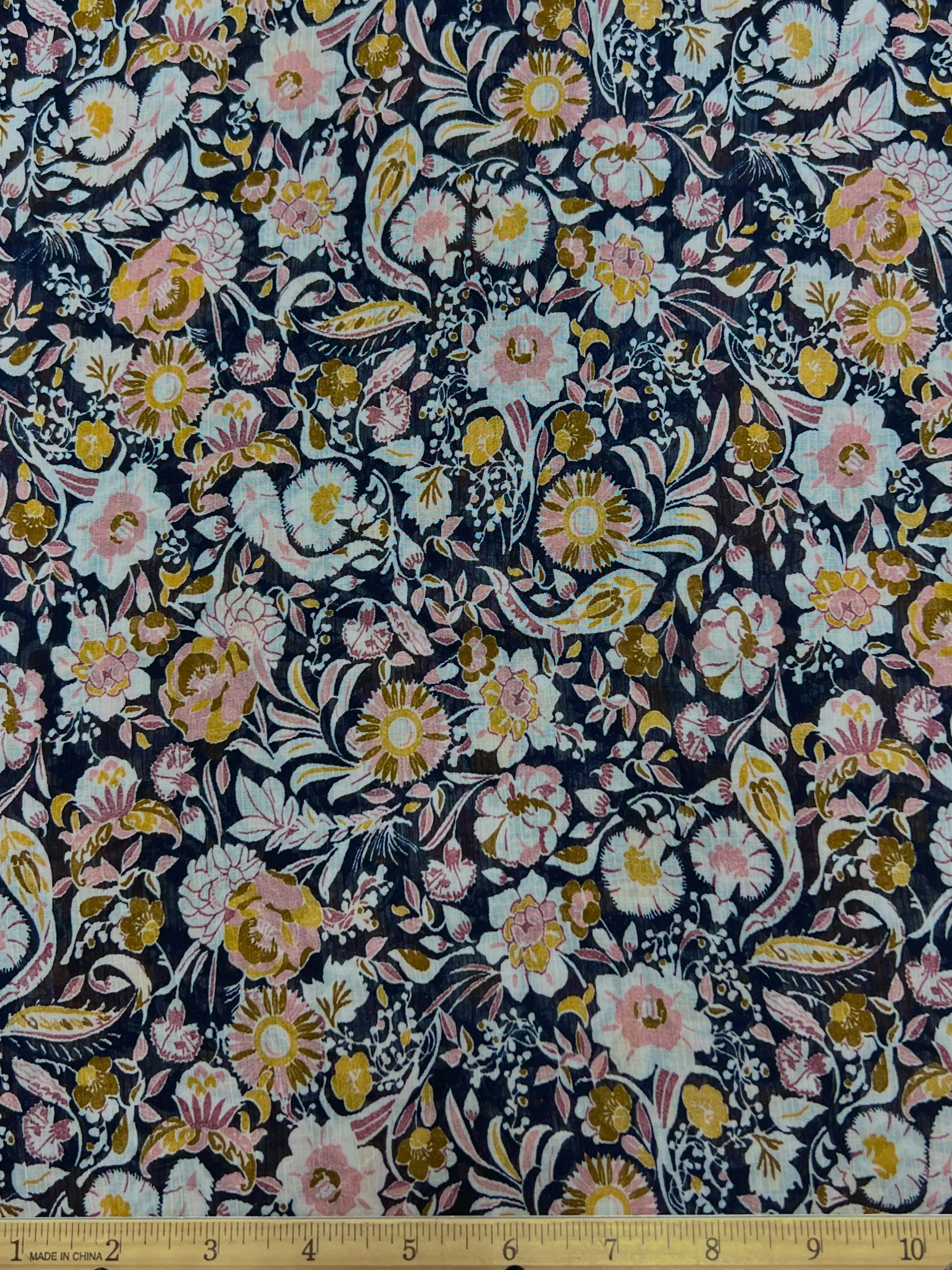 S-7638W FLORAL PRINT SILK VISCOSE CREPON. ITALY