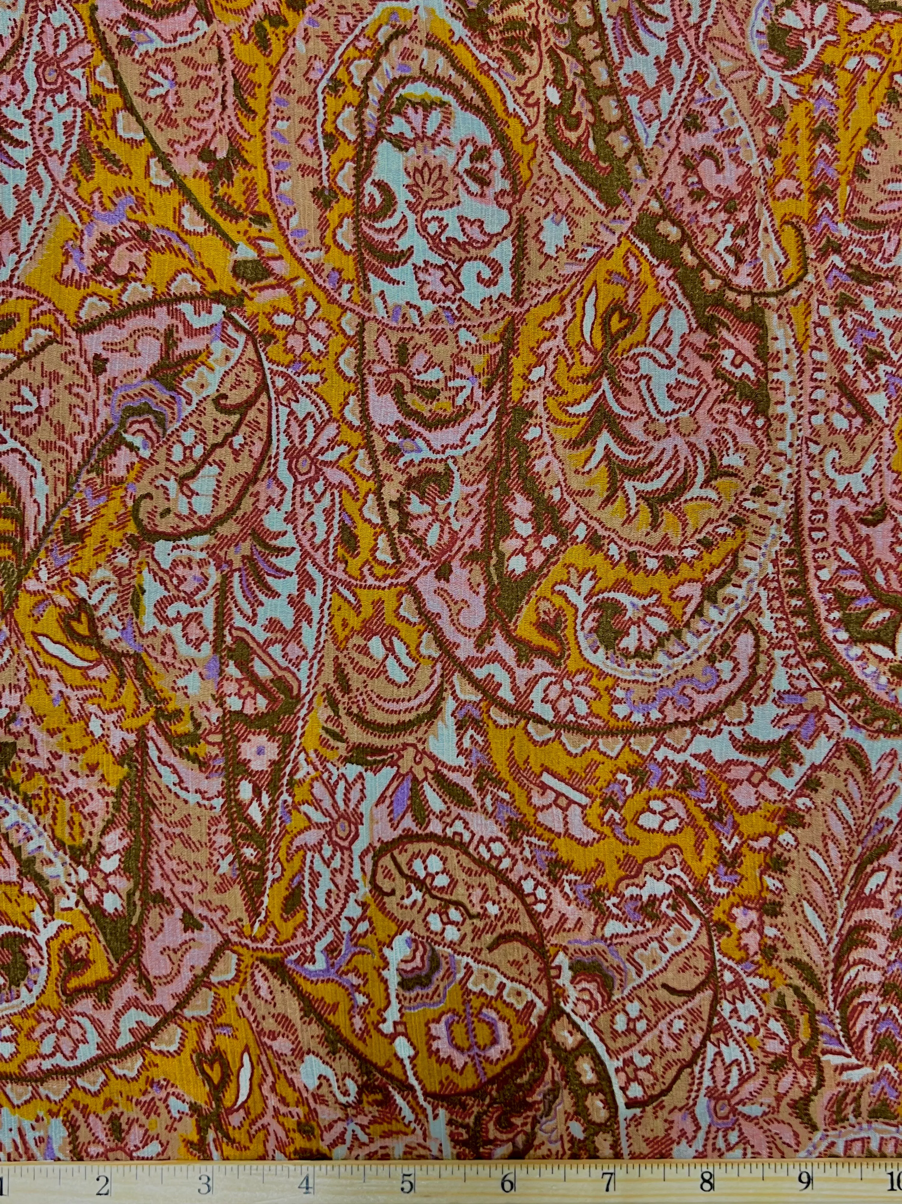 S-7640W PAISLEY PRINT SILK VISCOSE CREPON. ITALY