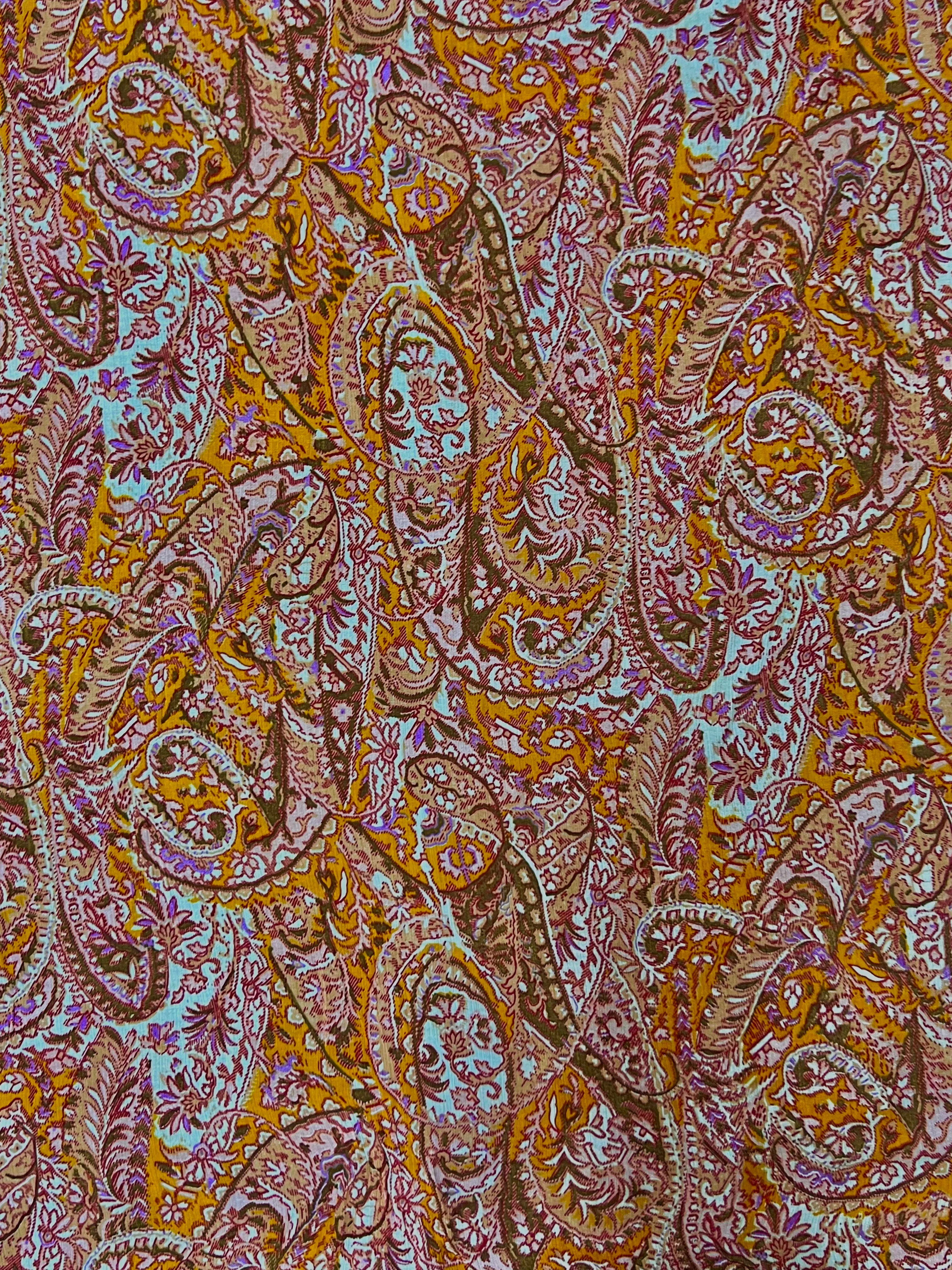 S-7640W PAISLEY PRINT SILK VISCOSE CREPON. ITALY