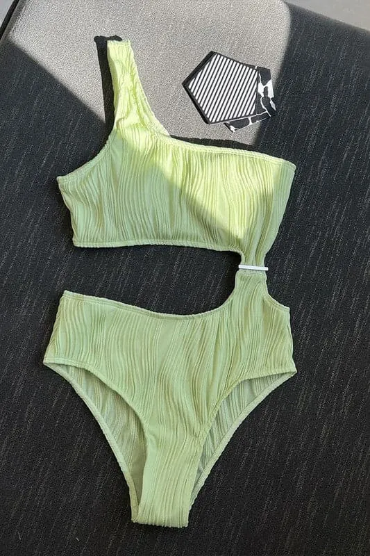 SA878 One Shoulder One Piece Swimsuit