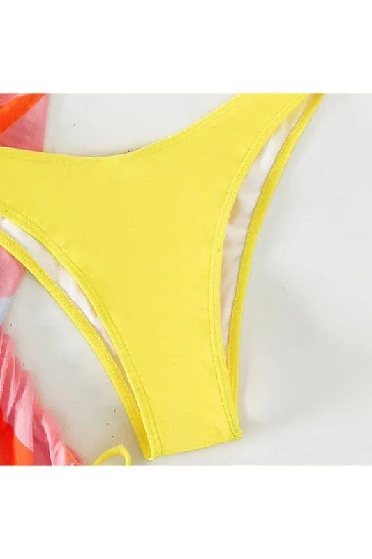 SA992 Chiffon Beach Cover Up And Bikini Set