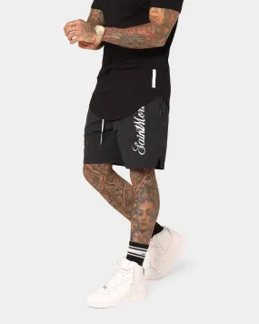 Saint Morta Scripted Beach Shorts Black