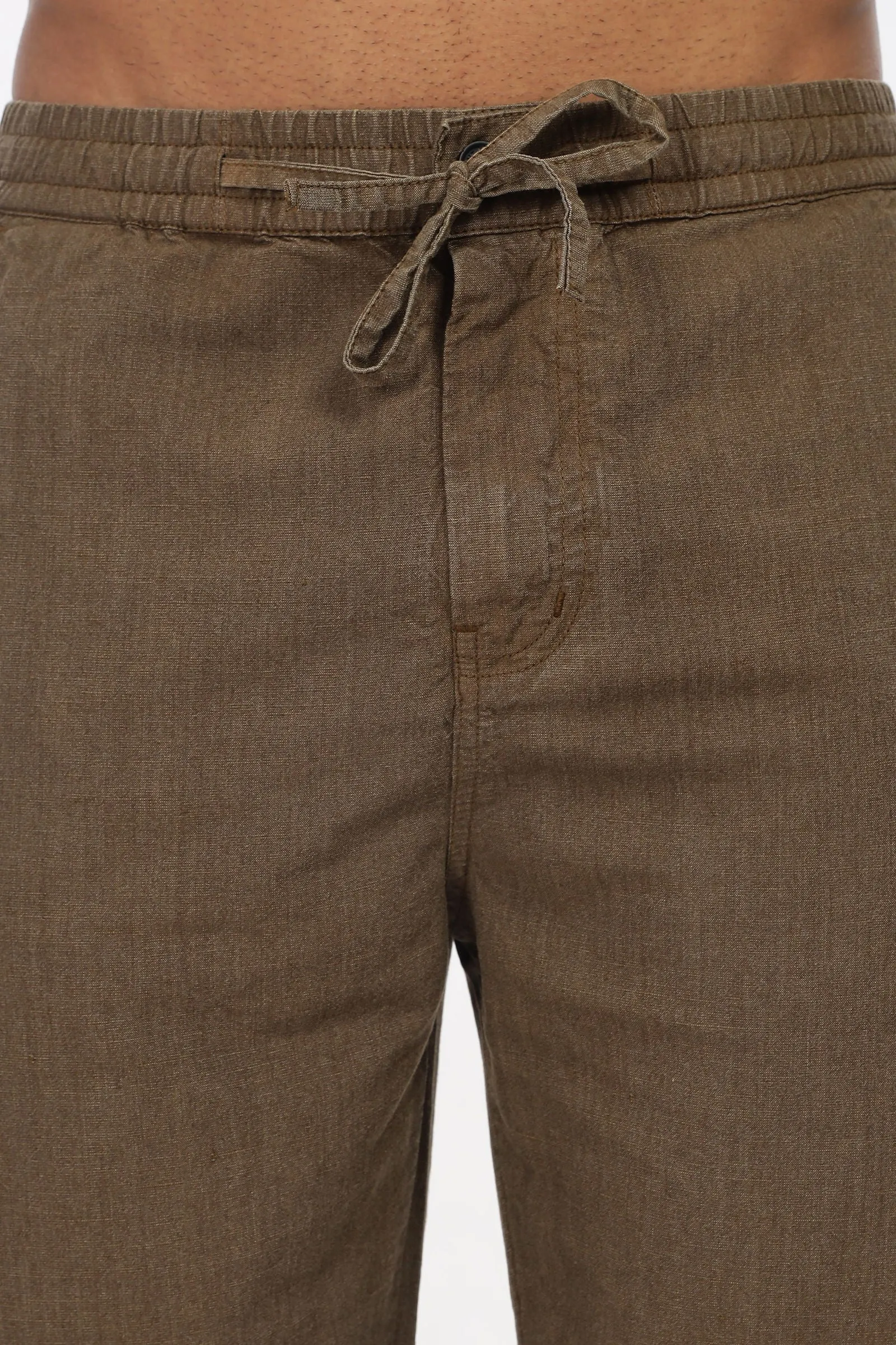 SAINTJONES-BROWN LINEN PANTS