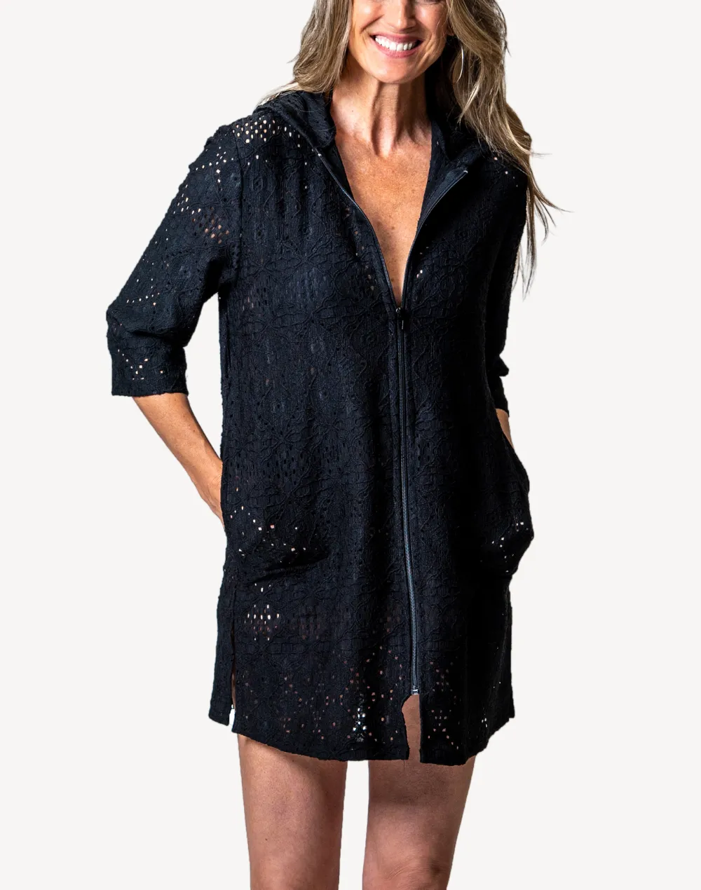 Santorini Encore Zip Front Plus Size Cover Up