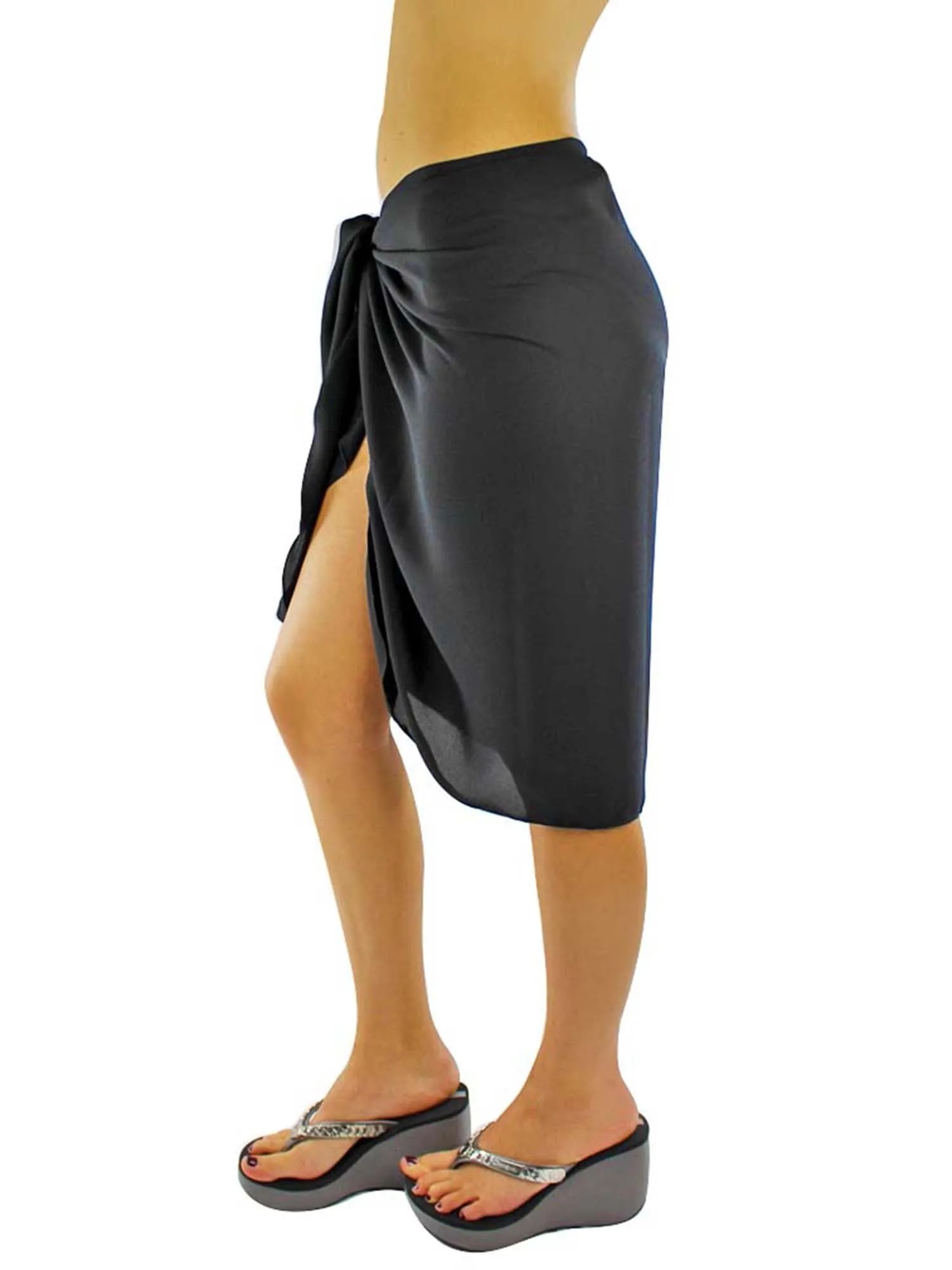 Sheer Knee Length Cover Up Sarong Wrap for Women
