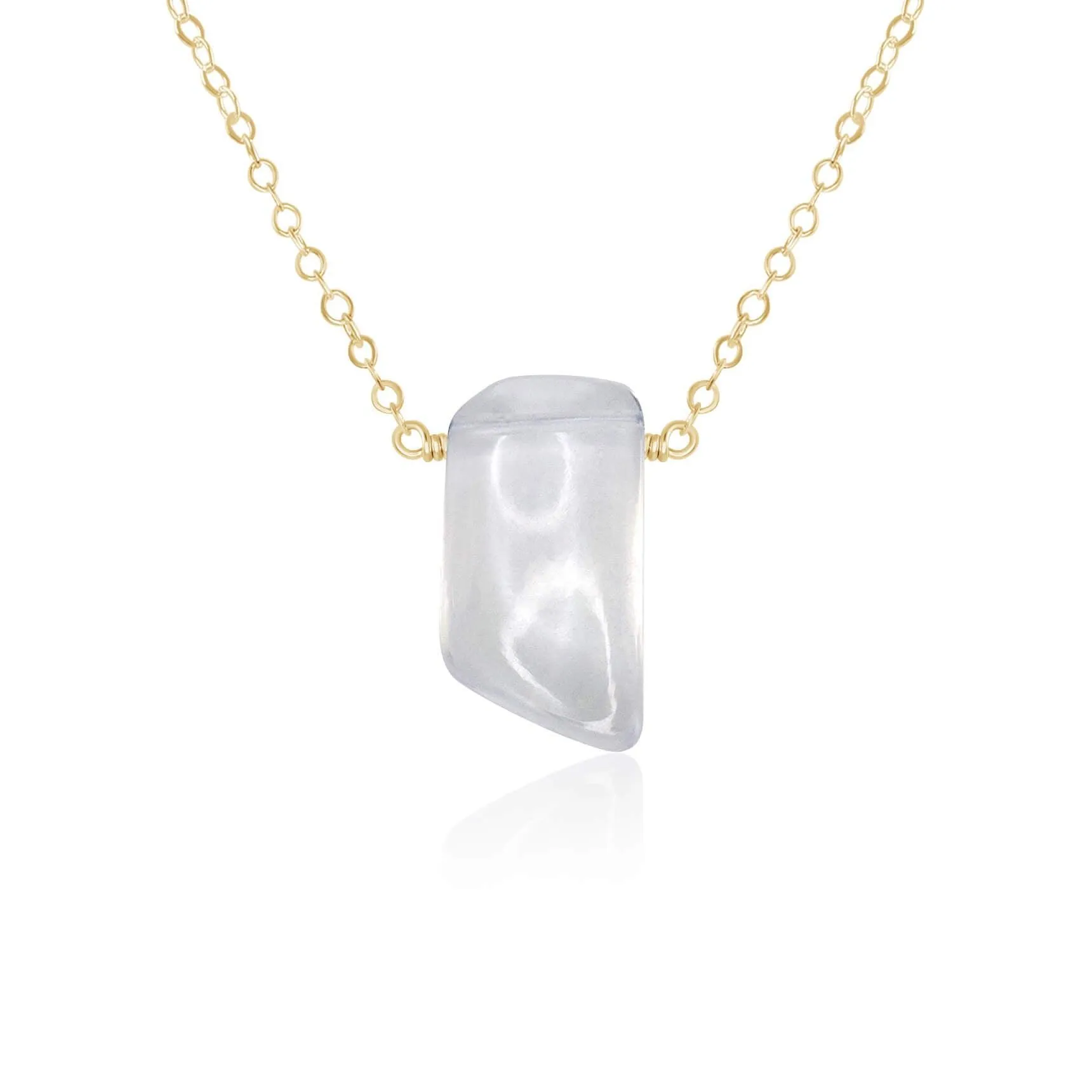Small Smooth Clear Crystal Quartz Crystal Slab Necklace