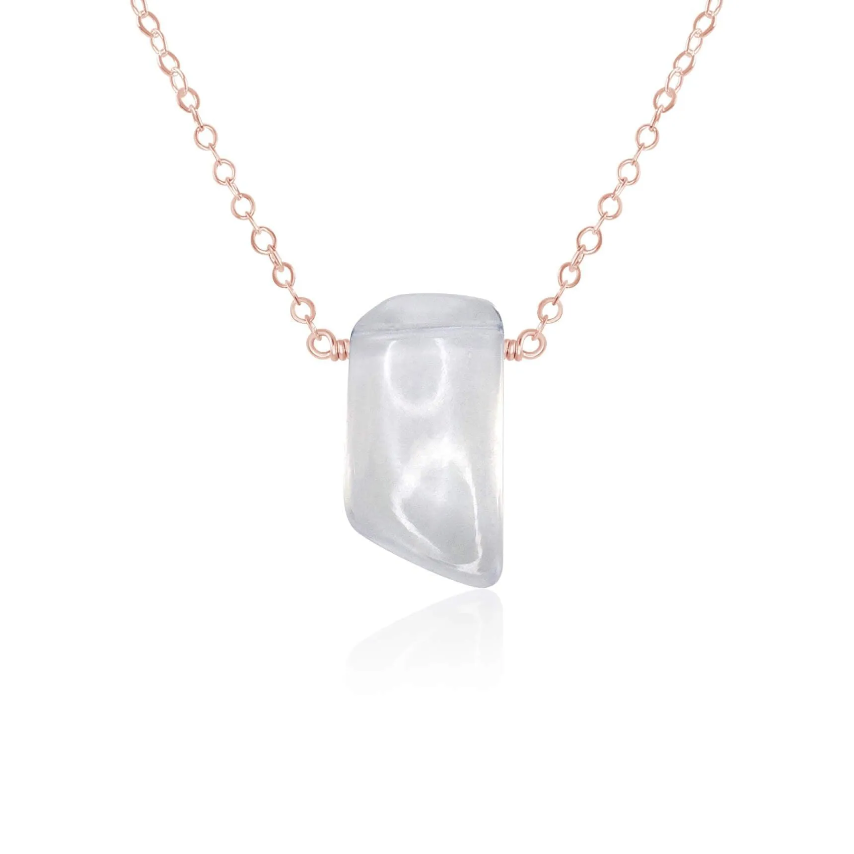 Small Smooth Clear Crystal Quartz Crystal Slab Necklace