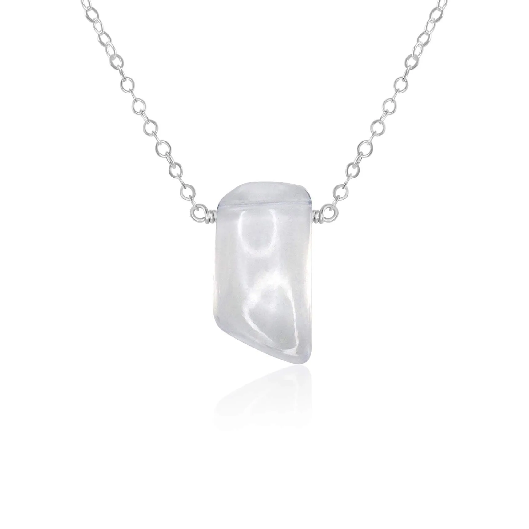 Small Smooth Clear Crystal Quartz Crystal Slab Necklace