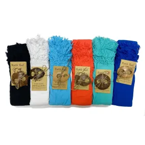 Solid Fringe Sarong with Coconut Shell Clip