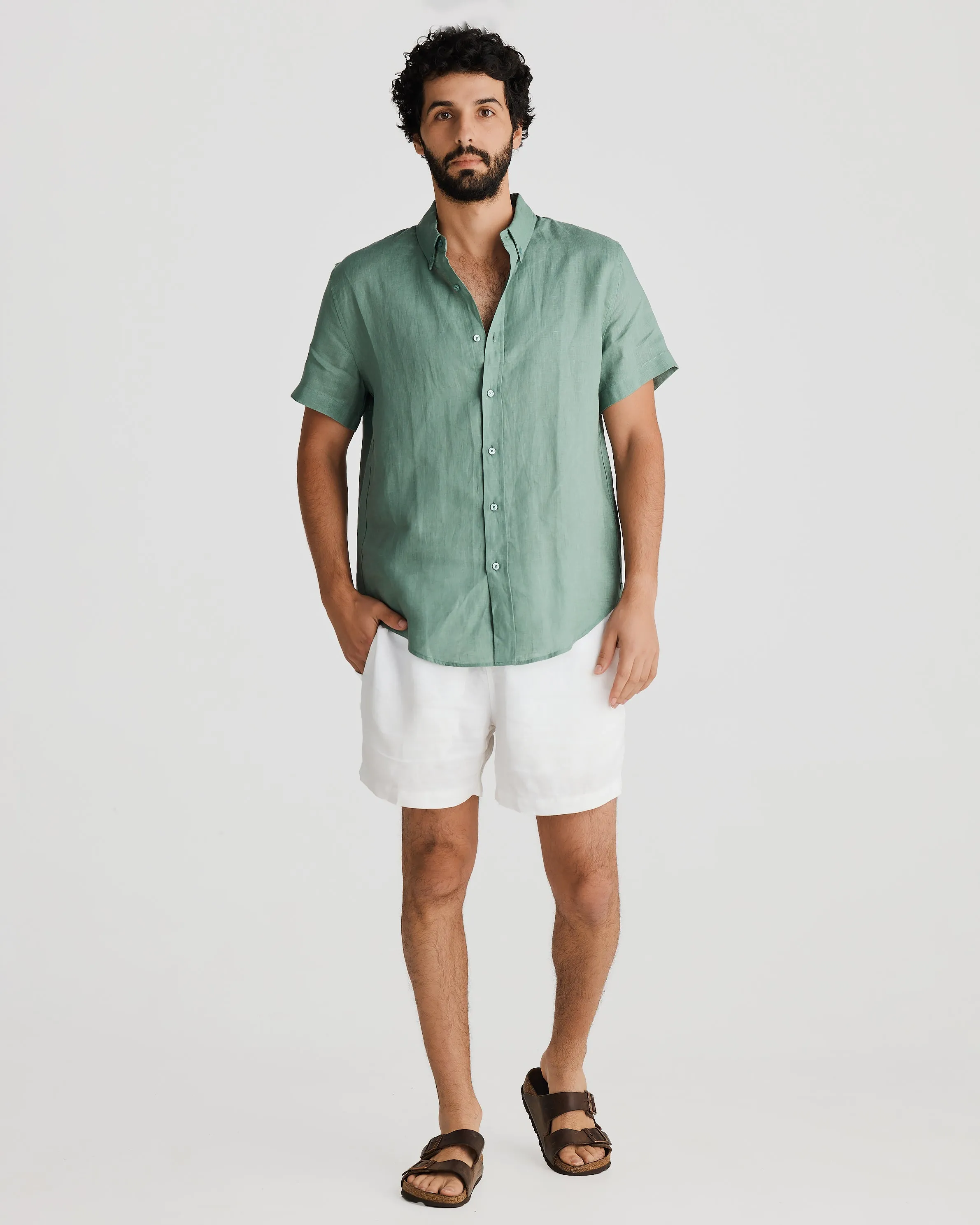 S/S Linen Shirt Khaki